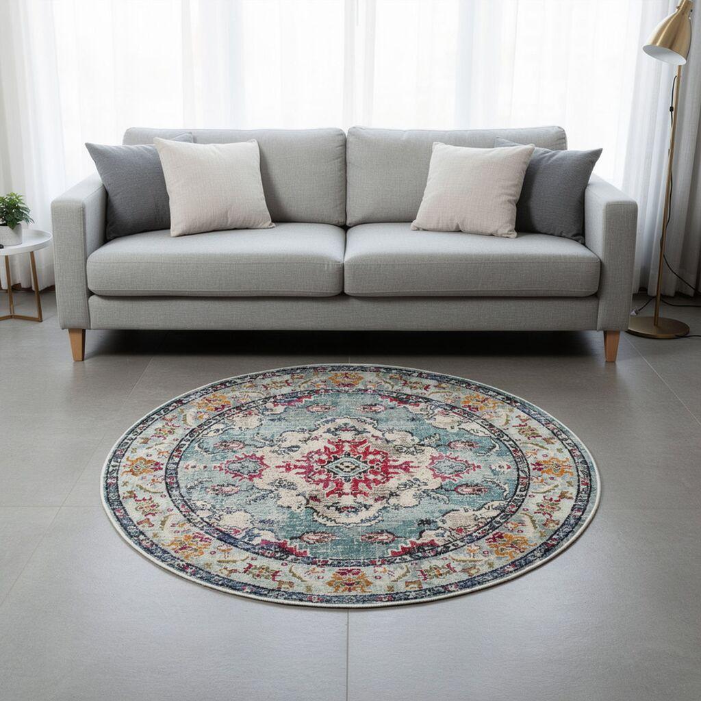 Conceptum Hypnose tepih Woopamuk495, 180x180cm, tirkizna