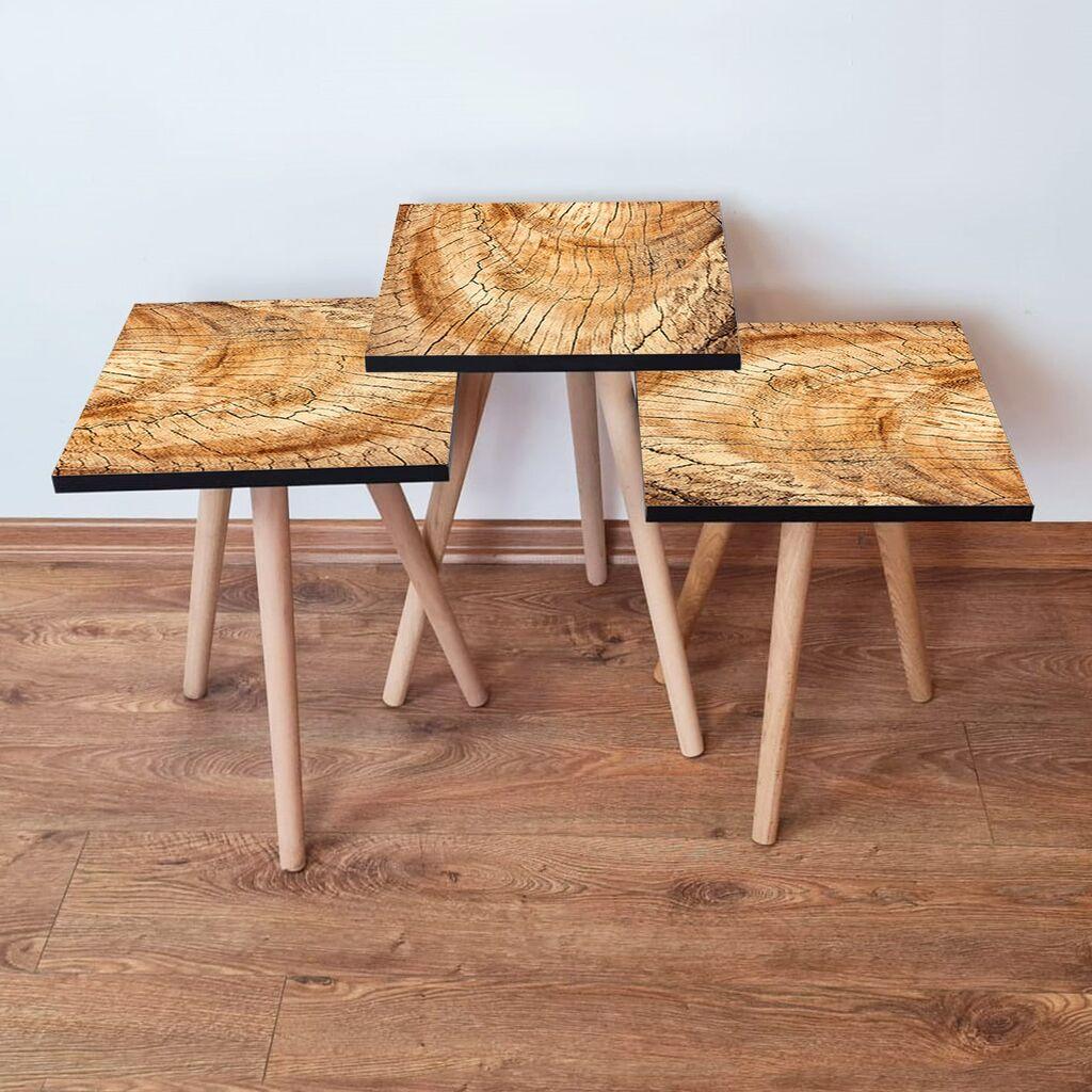 Hanah Home set stolića za kafu 3Shp351, 3 dijela, šareni