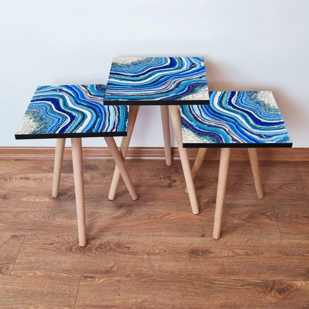 Hanah Home set stolića za kafu 3Shp290, 3 dijela, šareni