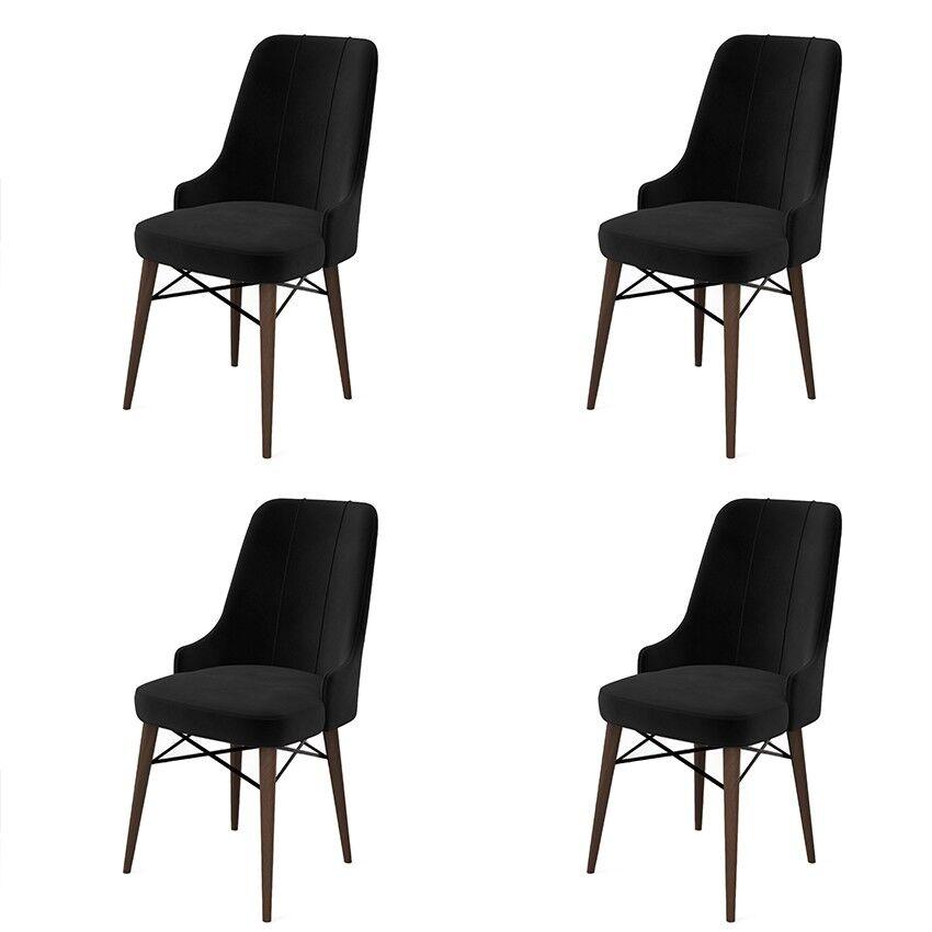 Hanah Home Pare set stolica, 46x94x46 cm, 4 dijela, smeđe-crna