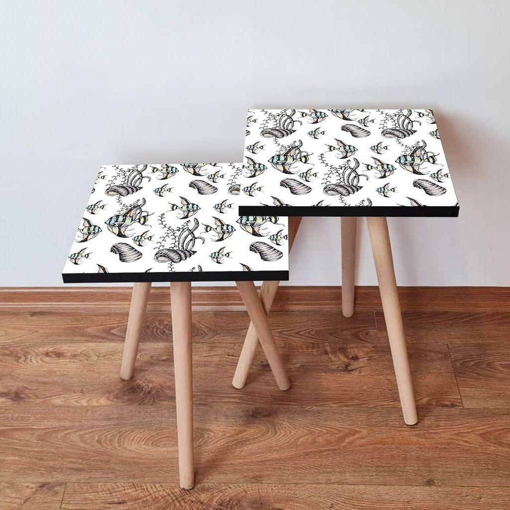 Hanah Home set stolića za kafu 2Shp353, 2 dijela, šareni