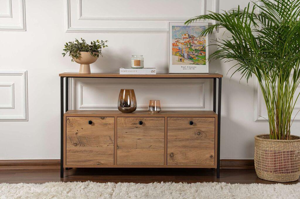 Nordure Komoda Solace, Melamin, 120x77x29,5 cm, Smeđa