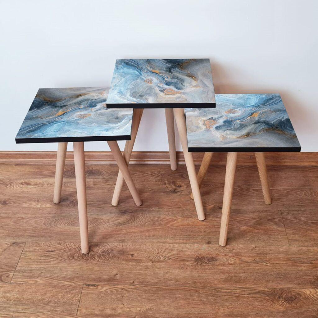 Hanah Home set stolića za kafu 3Shp178, 3 dijela, šareni