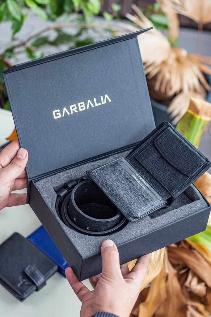 Garbalia muški Dallas set kaiša i novčanika, crni