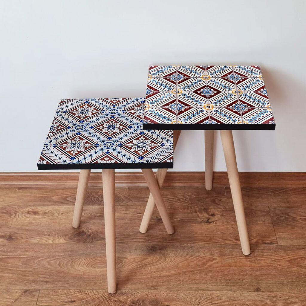 Hanah Home set stolića za kafu 2Shp294, 2 dijela, šareni
