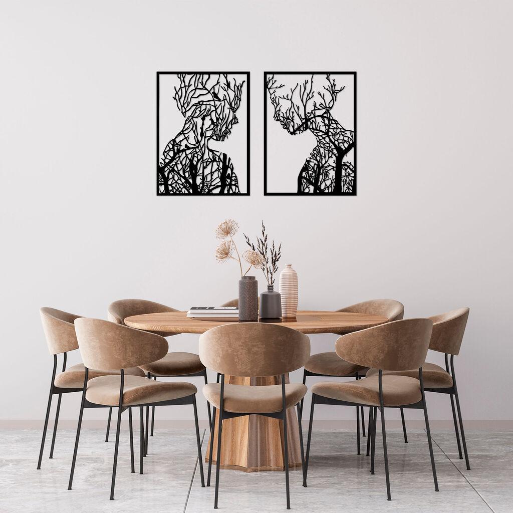 Wallity Zidna dekoracija Tree Man And Woman - 326, 52 x 70 cm,  Crna