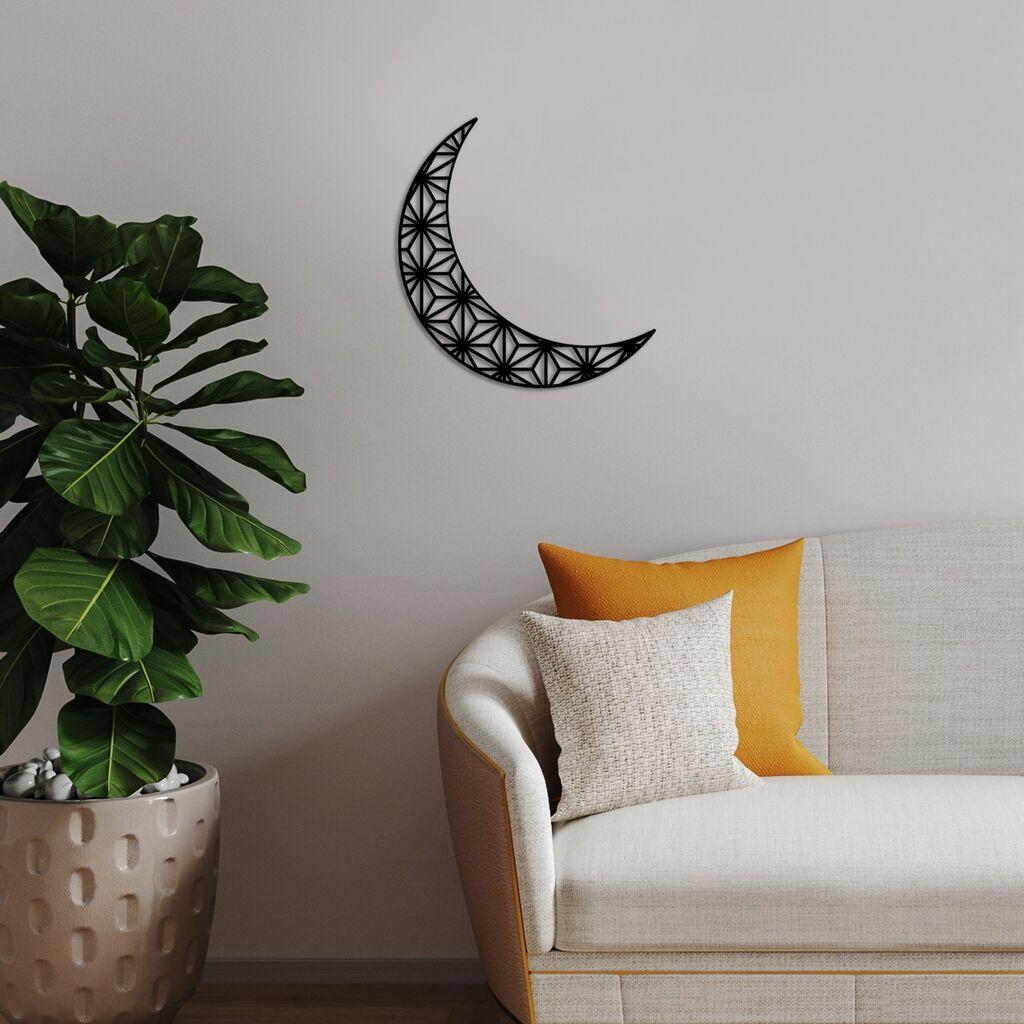 Wallity Zidna dekoracija Crescent 2, 49x46cm, Crna