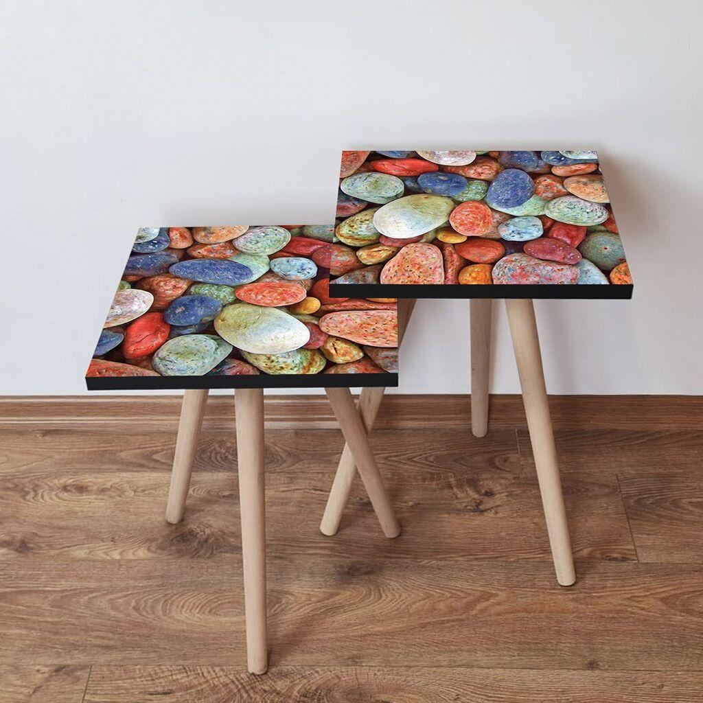 Hanah Home set stolića za kafu 2Shp7, 2 dijela, šareni