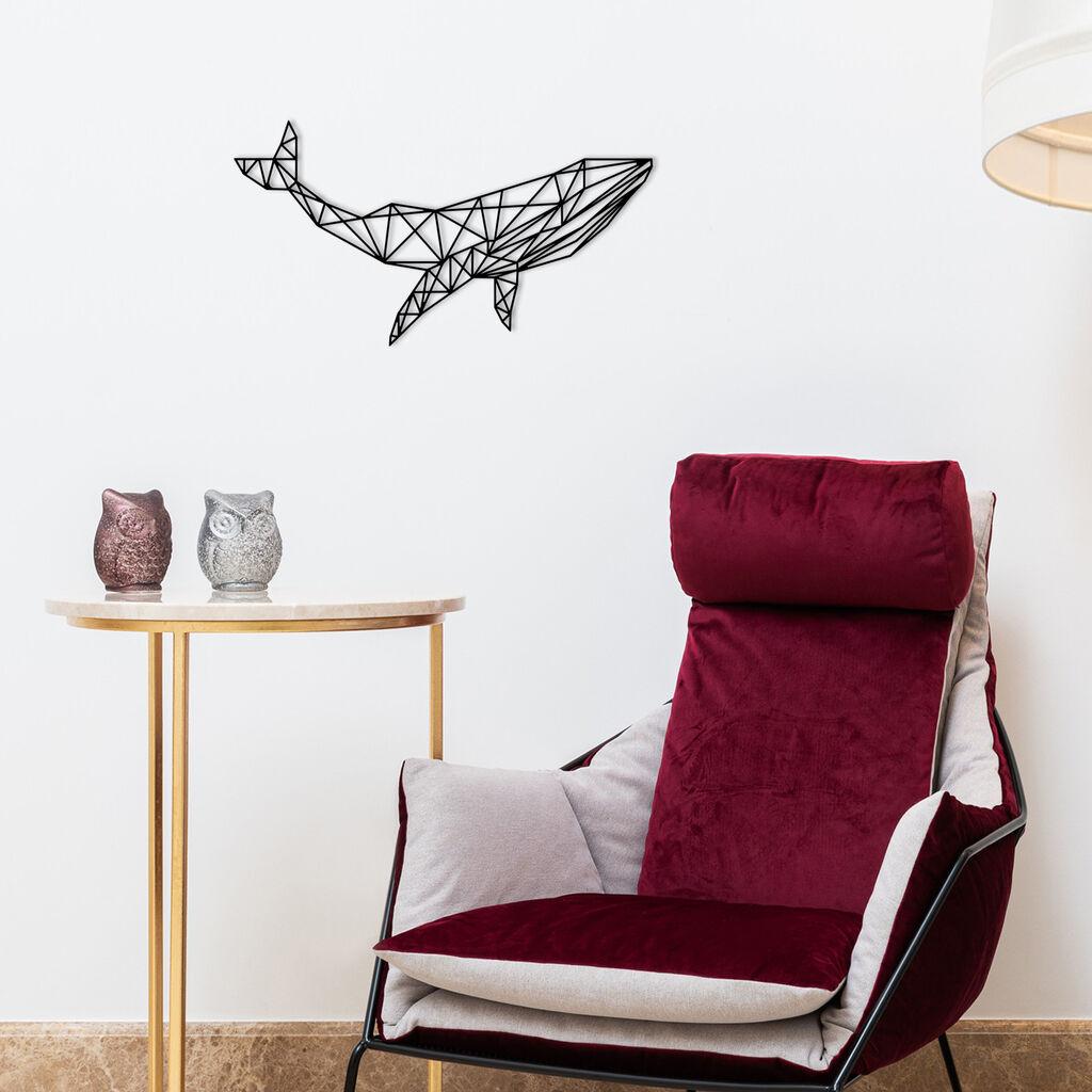 Wallity Zidna dekoracija Whale 1, 56x31 cm, 1.2mm, Crna