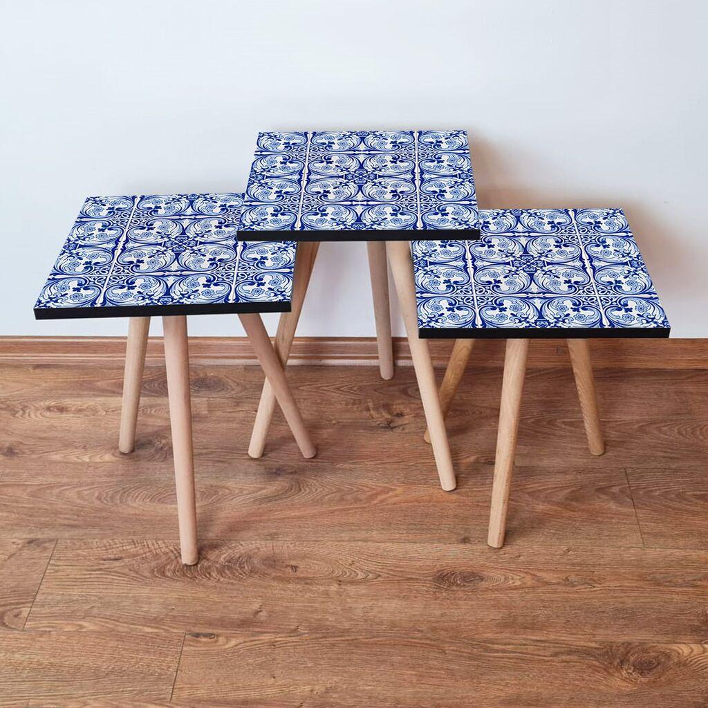 Hanah Home set stolića za kafu 3Shp42, 3 dijela, šareni