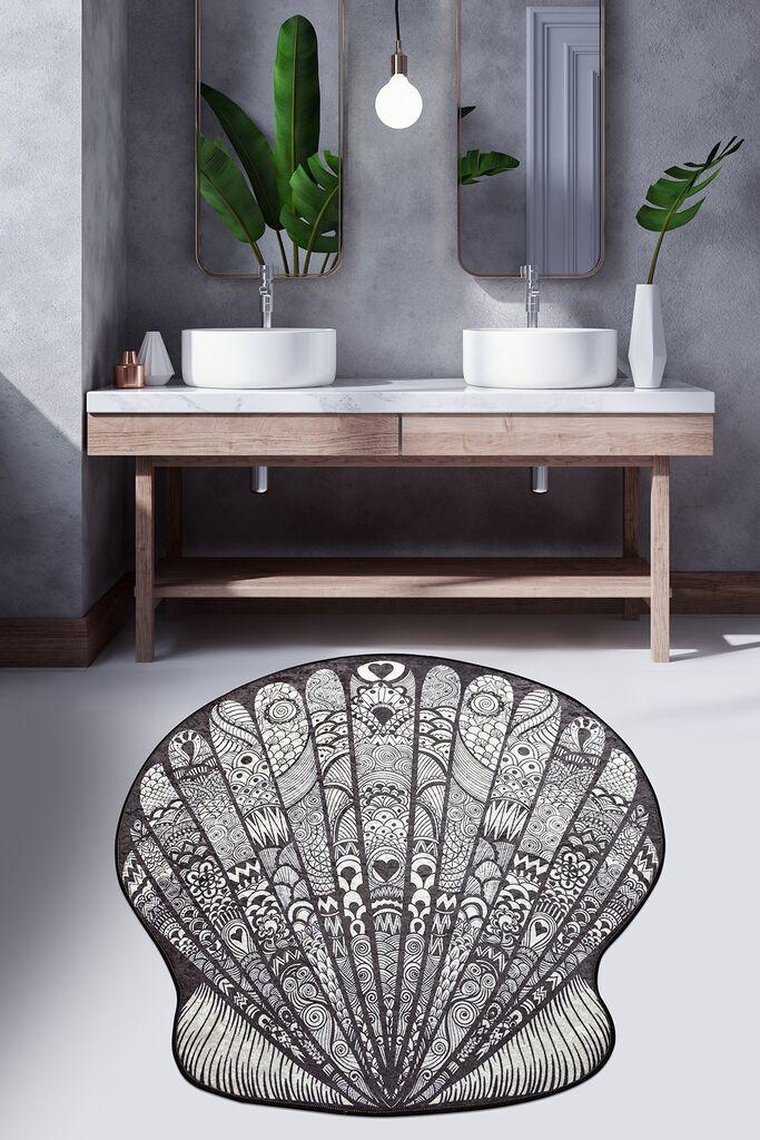 L'essentiel Maison Maris prostirka za kupatilo, 120cm, sivo-bijela