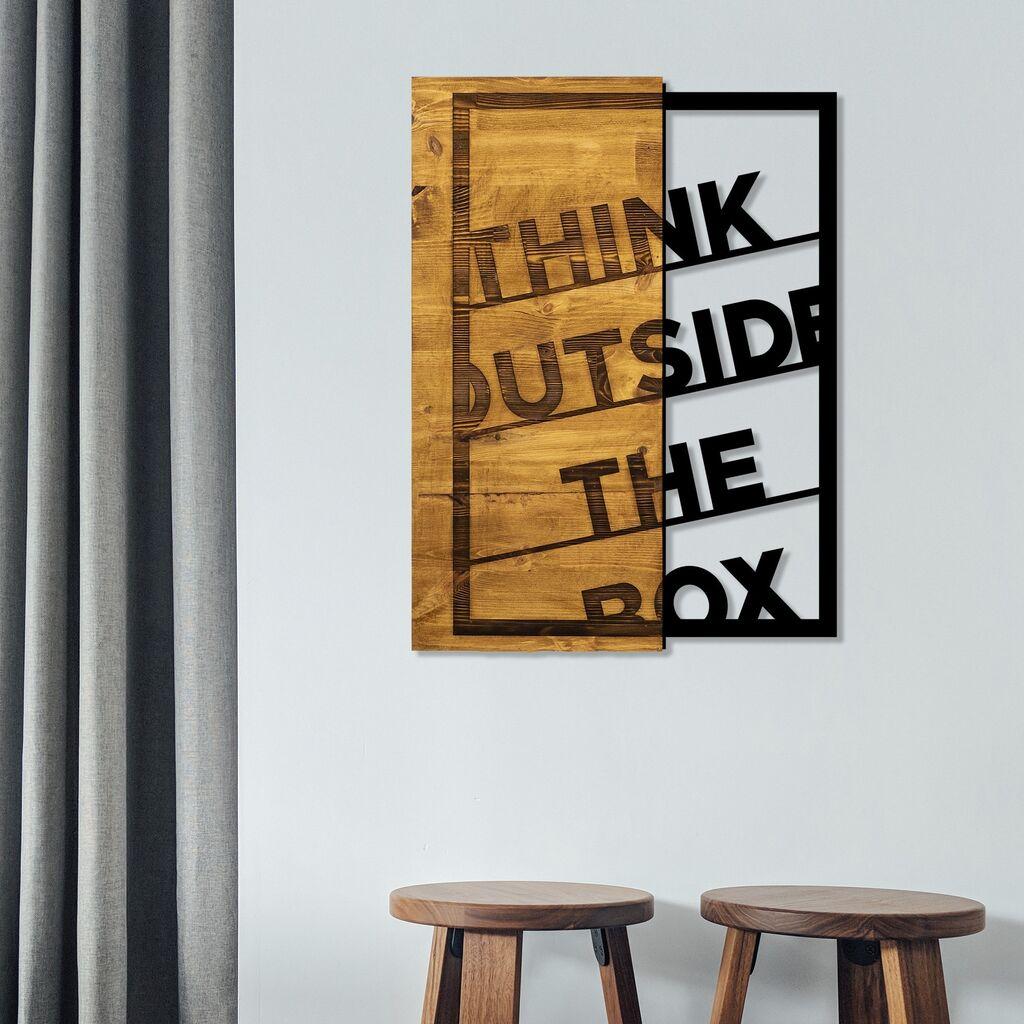 Wallity Zidna dekoracija Think Outside The Box, 42x58 cm, Smeđe boje