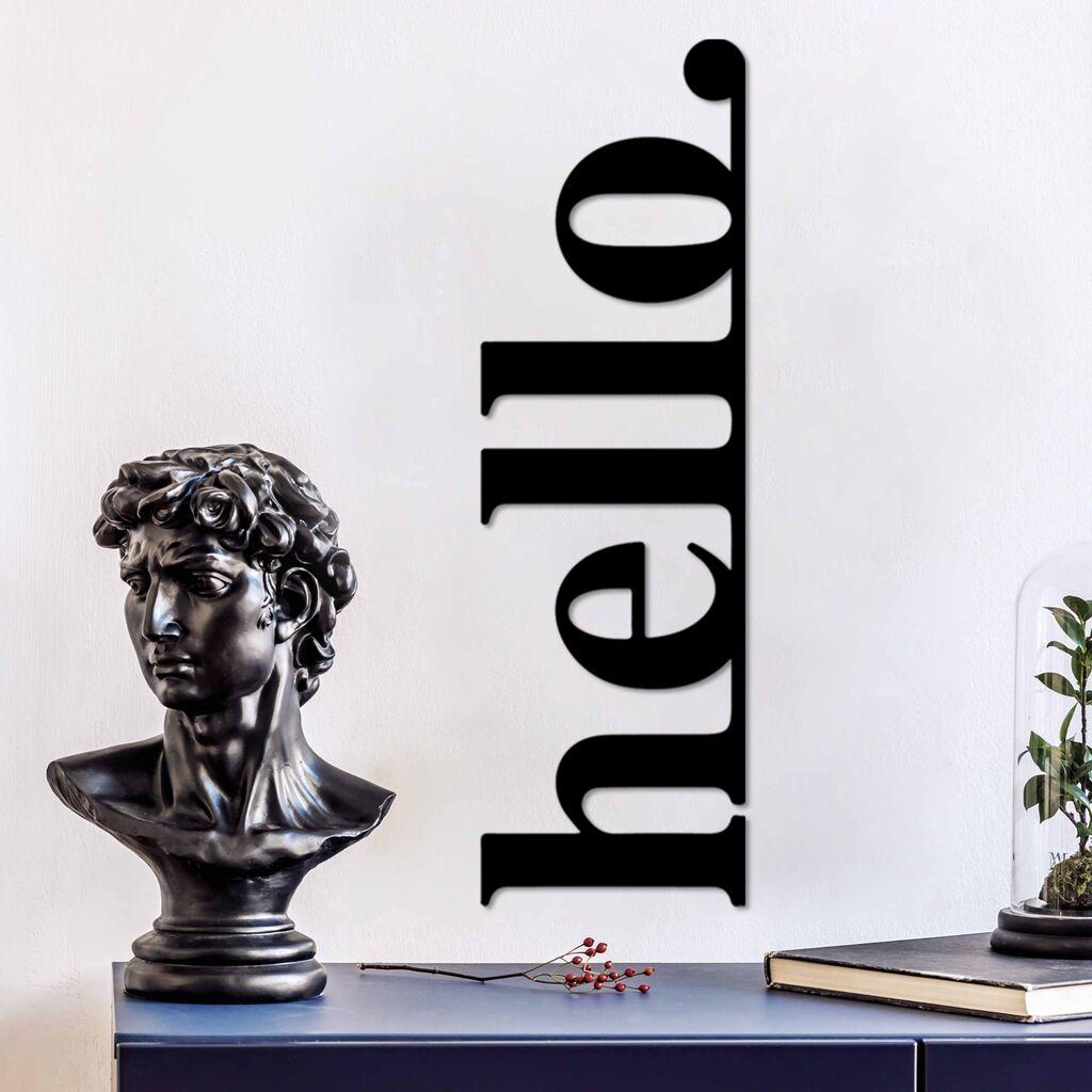 Wallity Zidna dekoracija Hello-5, 30x99 cm, 1.5 mm, Crna