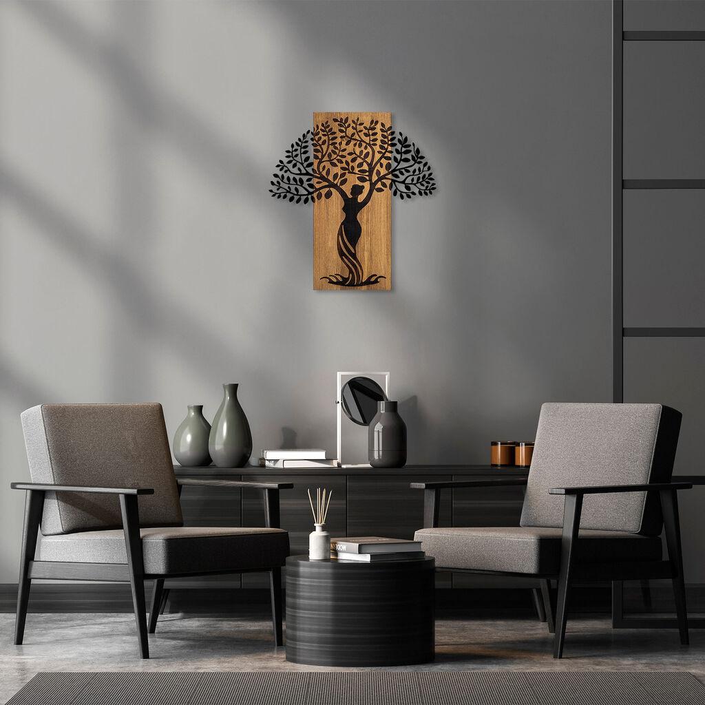 Wallity Zidna dekoracija Woman Tree 3, 54x58 cm, Crna