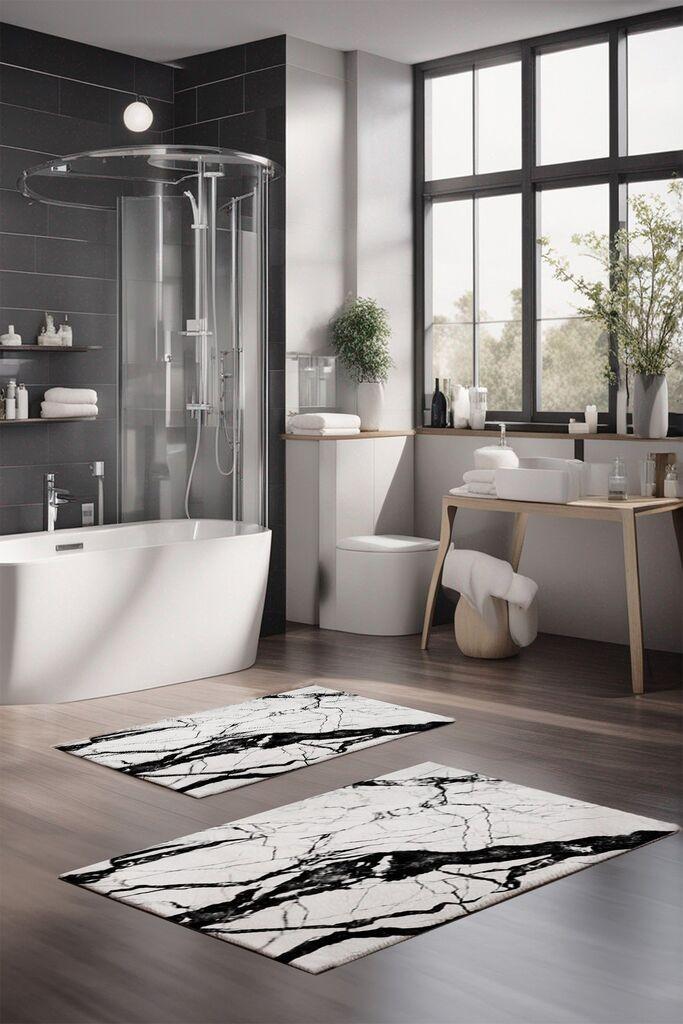 L'essentiel Maison Set tepiha za kupatilo CT-5057, 2 komada, bijela