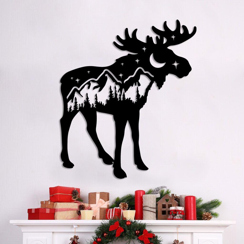 Wallity Zidna dekoracija Cervo-1, 60 x 69 cm,  Crna