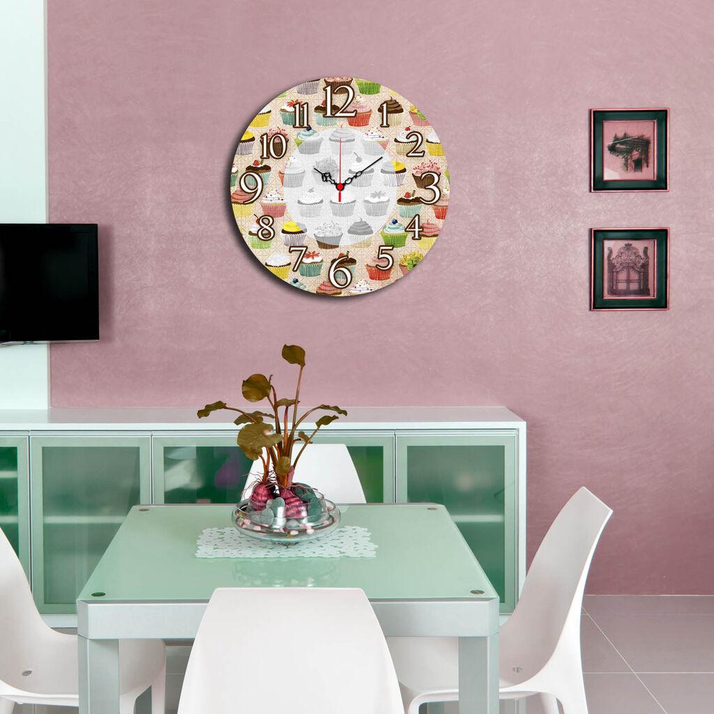 Zidni sat Wallity MDF 40cm šareni