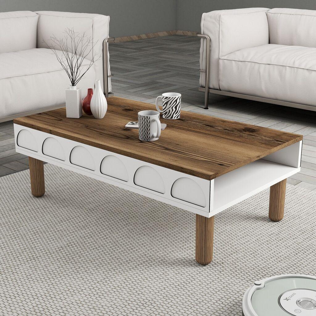 Hanah Home Club sto Bohem 852, 180x35.6x60 cm, Smeđe-bijela