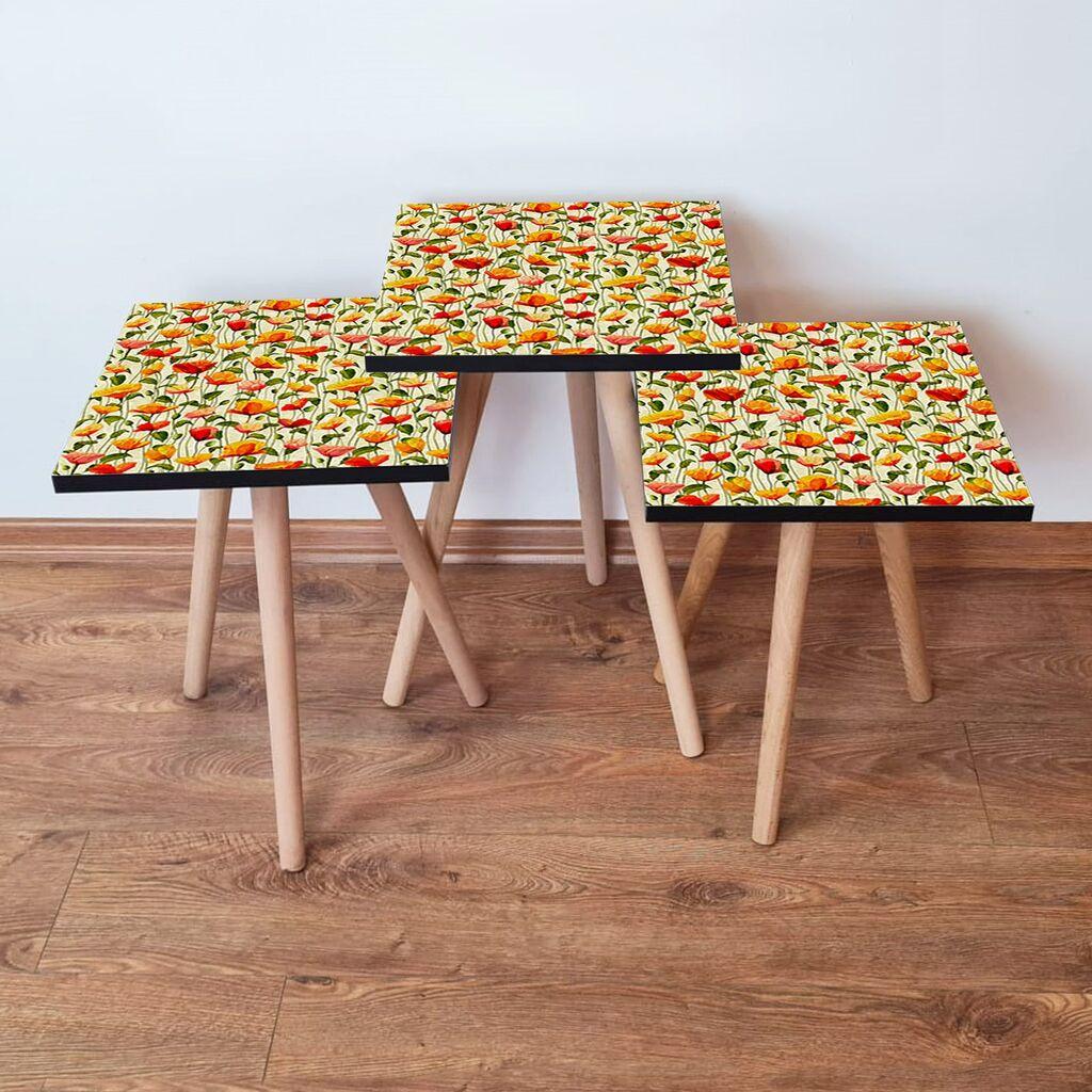 Hanah Home set stolića za kafu 3Shp248, 3 dijela, šareni