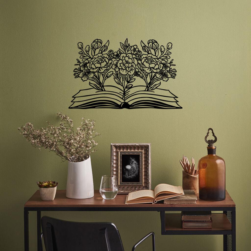 Wallity Zidna dekoracija Flower Book - 497, 43 x 70 cm,  Crna