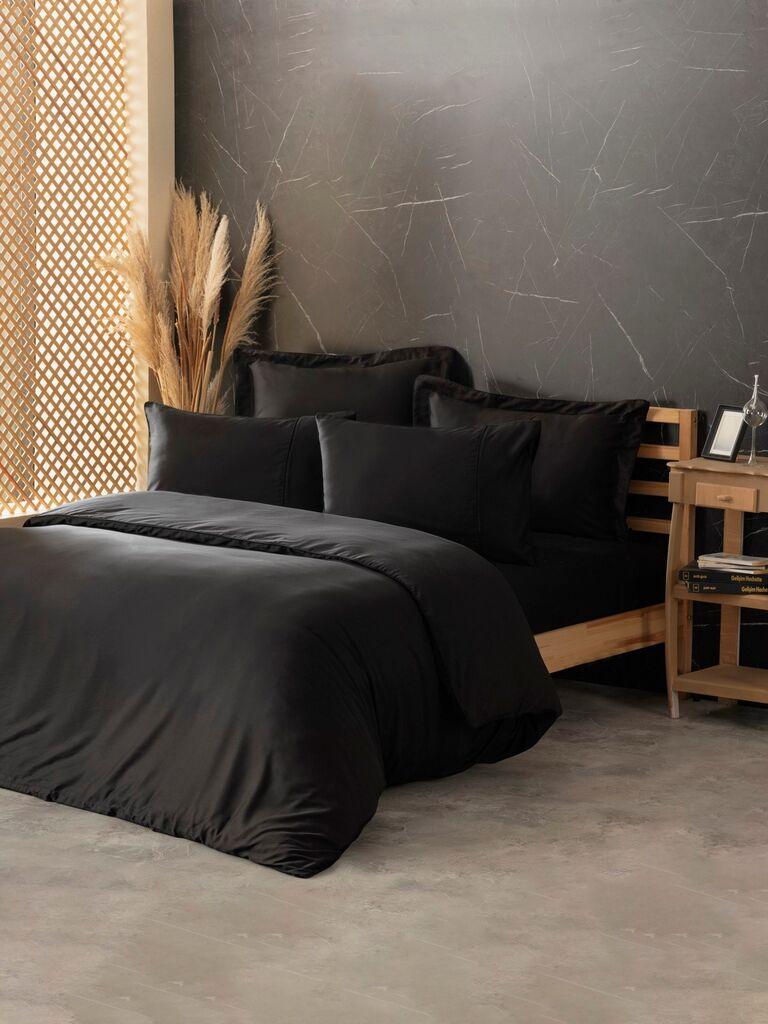 L'essentiel Maison Set posteljine Silky, 200x220 cm, crna
