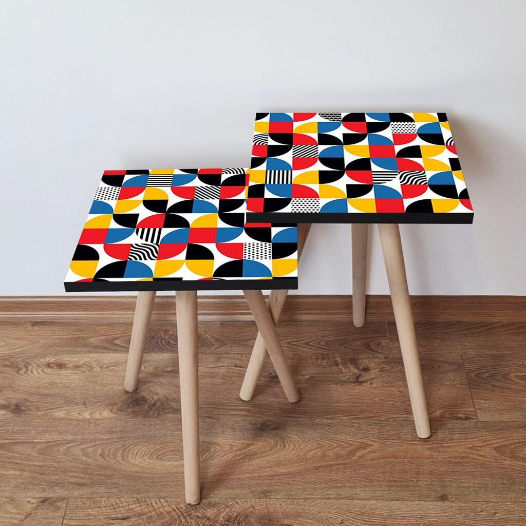 Hanah Home set stolića za kafu 2Shp485, 2 dijela, šareni