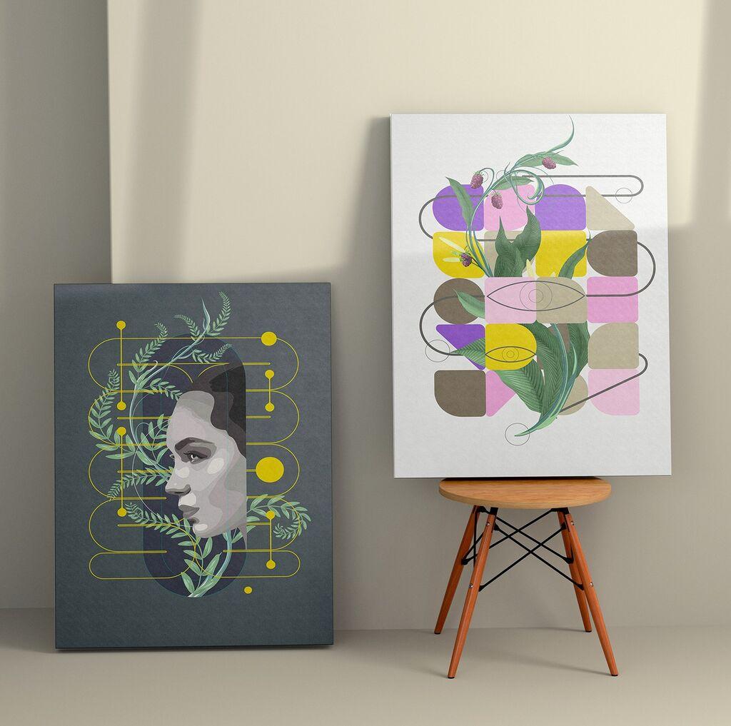 Zidna slika 2KNV4290, 50x70 cm, 2 dijela