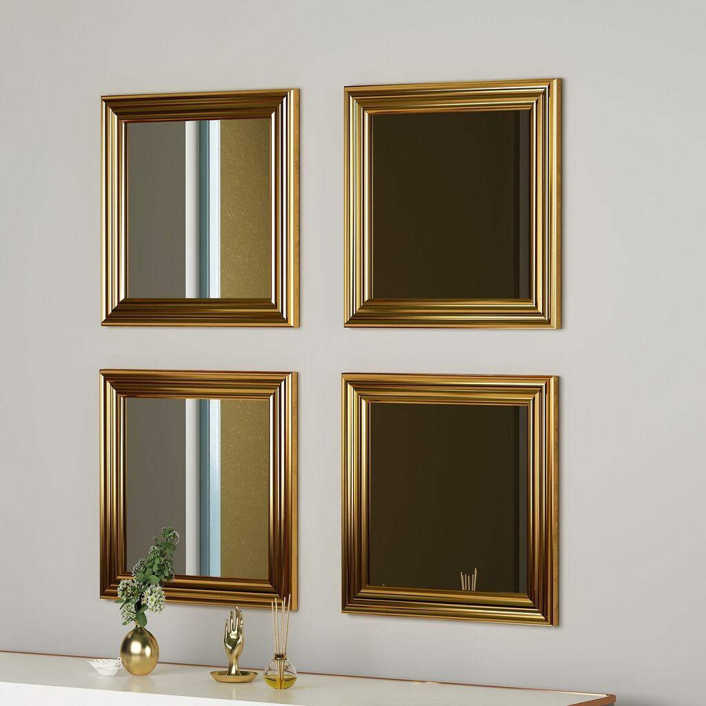 Hanah Home Set od 4 ogledala Vine, zlatna
