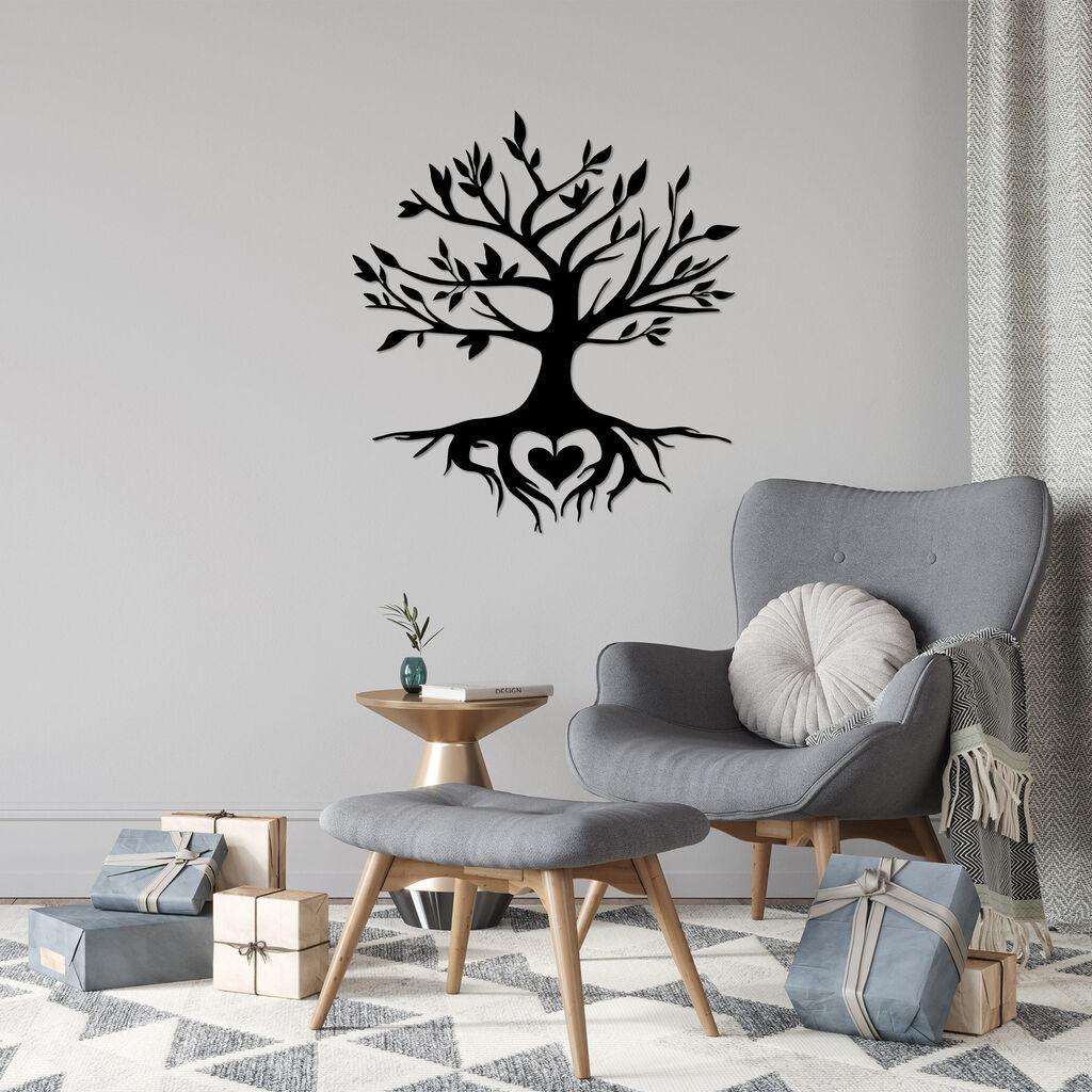 Wallity Zidna dekoracija Tree And Heart, 67 x 79 cm,  Crna