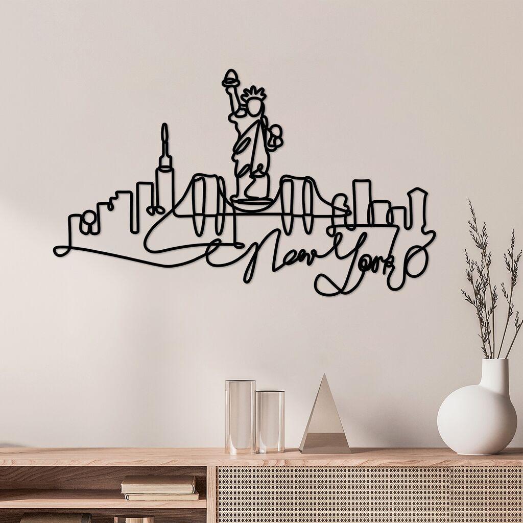 Wallity Zidna dekoracija Newyork, 120x67cm, Crna