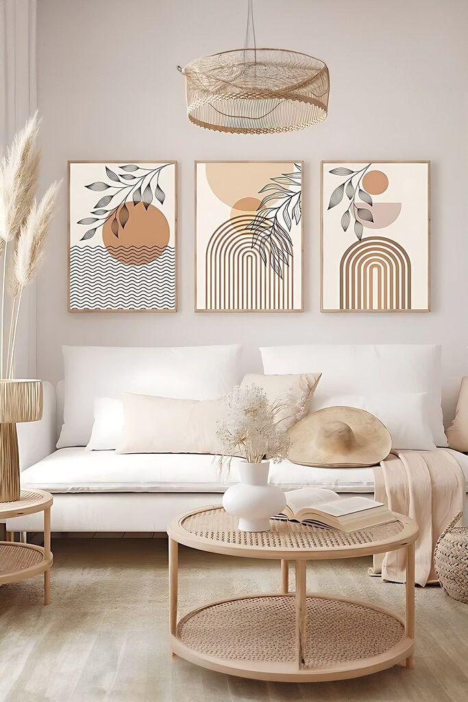 Wallity Dekorativna slika Artsycllct6, 33x48cm, 3 dela