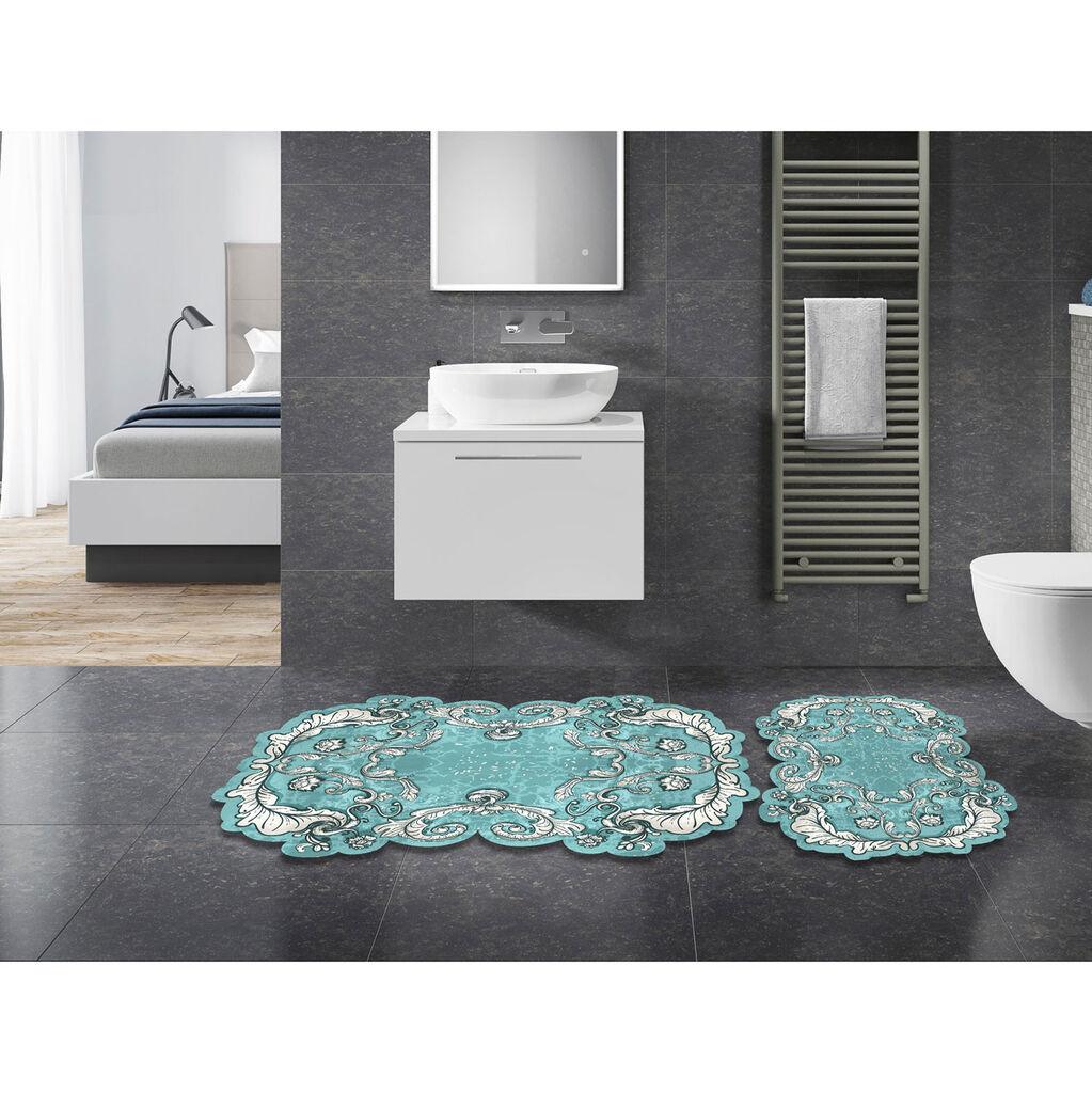 L'essentiel Maison Set od 2 kupaonska tepiha tirkizna