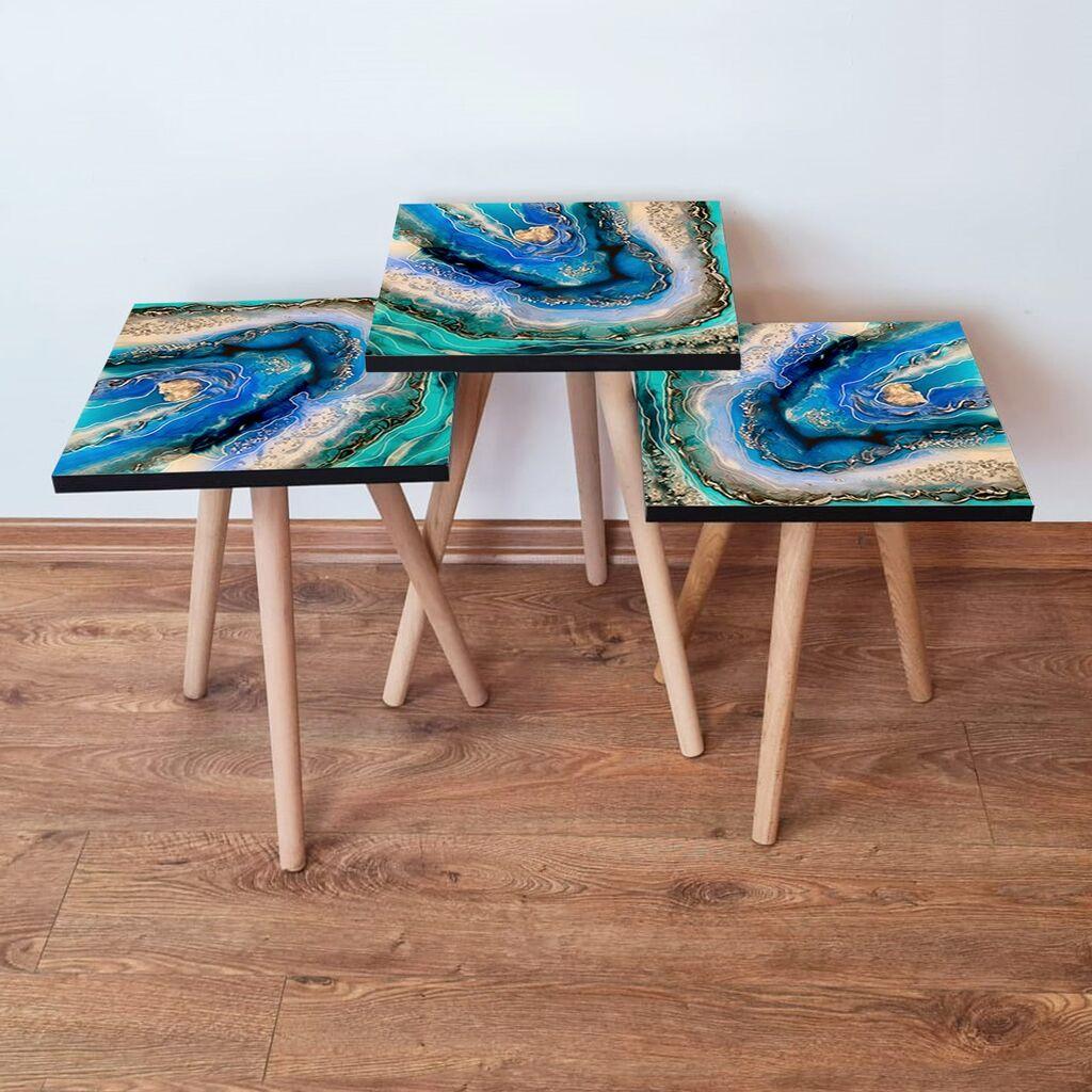 Hanah Home set stolića za kafu 3Shp281, 3 dijela, šareni