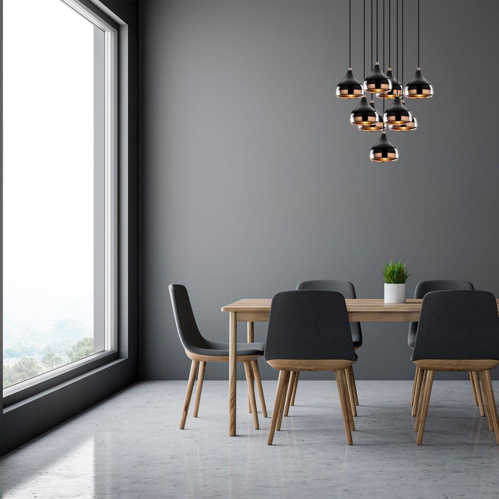 Opviq Yildo 6893 Viseća svjetiljka, E27, 9x40W, IP20, Crna