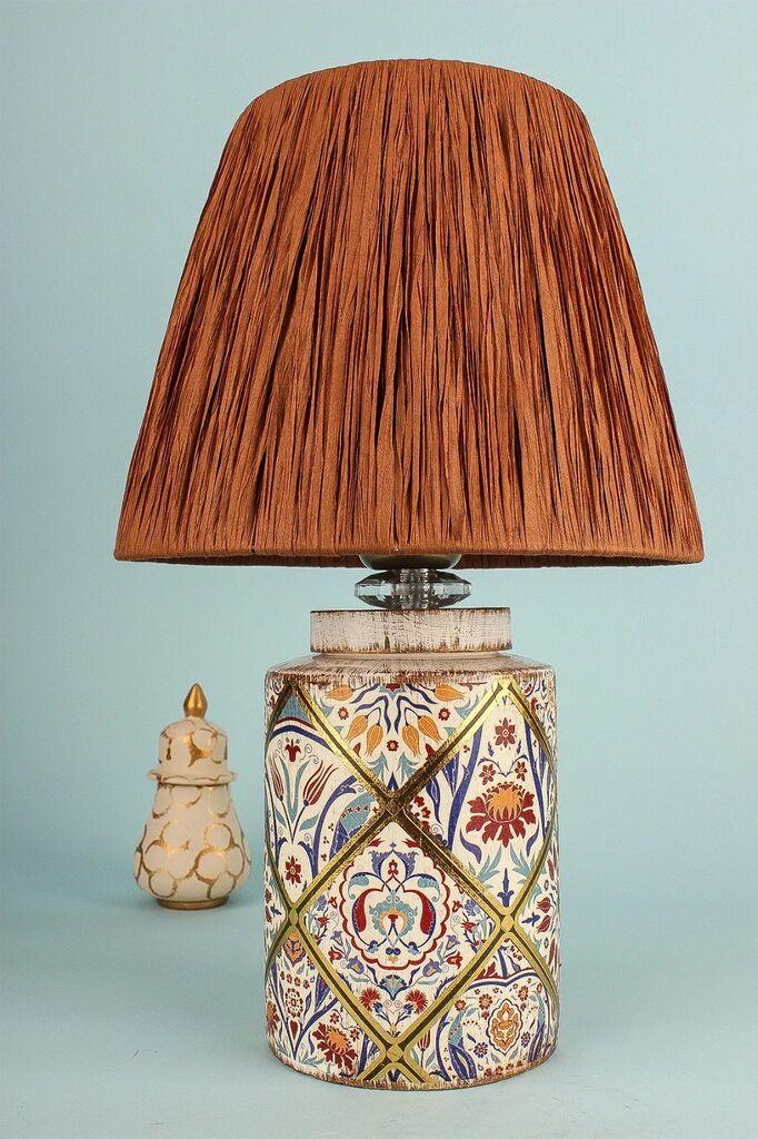 Opviq Stona lampa YL675, 25x20x40 cm, IP20, Krem-narandžasta