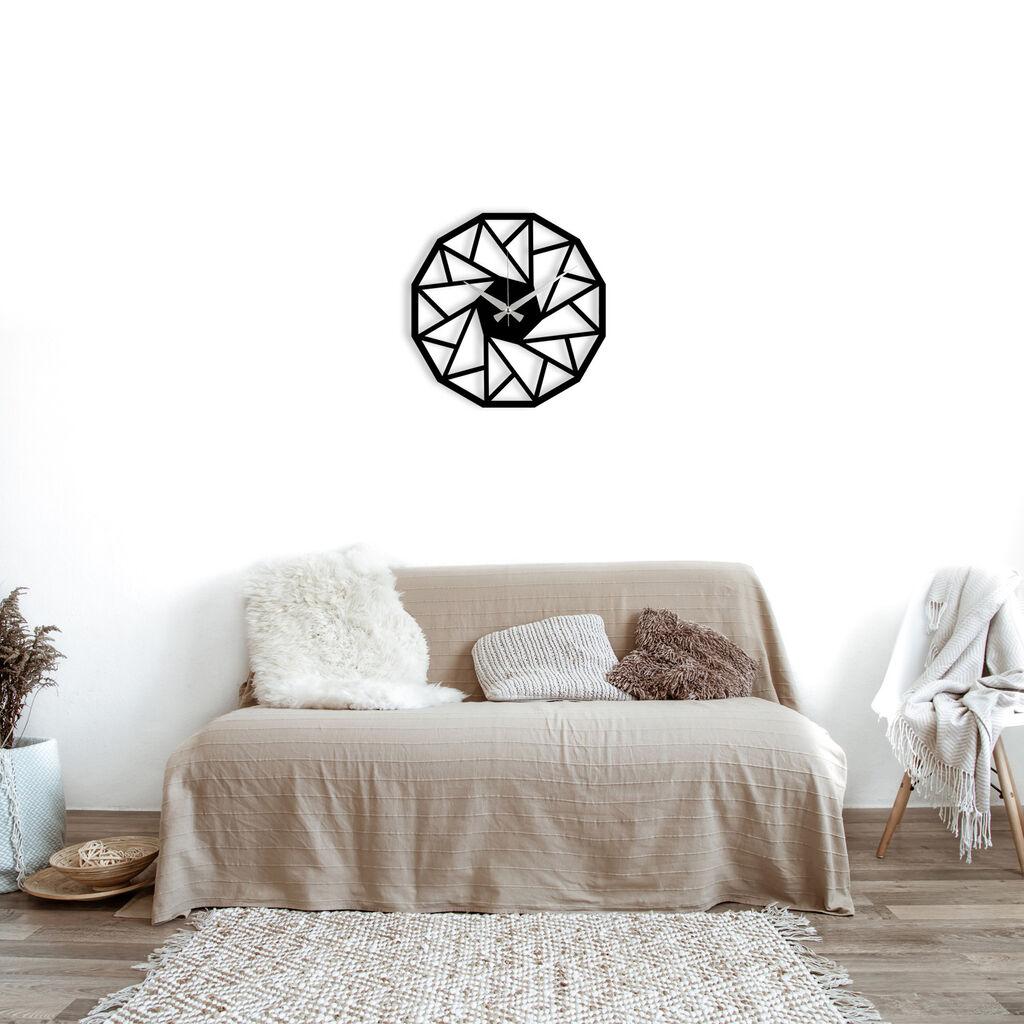 Zidni sat Wallity 48x48cm Crni