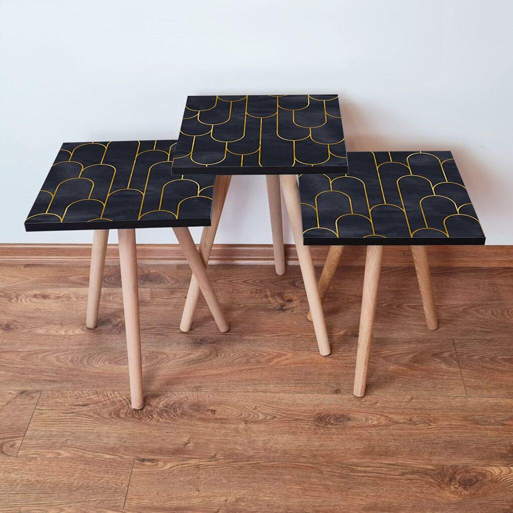 Hanah Home set stolića za kafu 3Shp155, 3 dijela, šareni