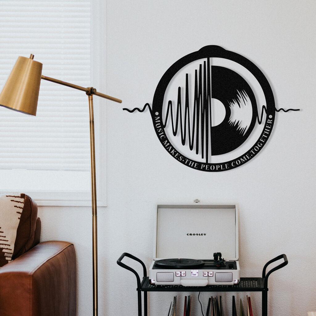 Wallity Zidna dekoracija My Music v3, 60x43 cm, 1.2mm, Crna