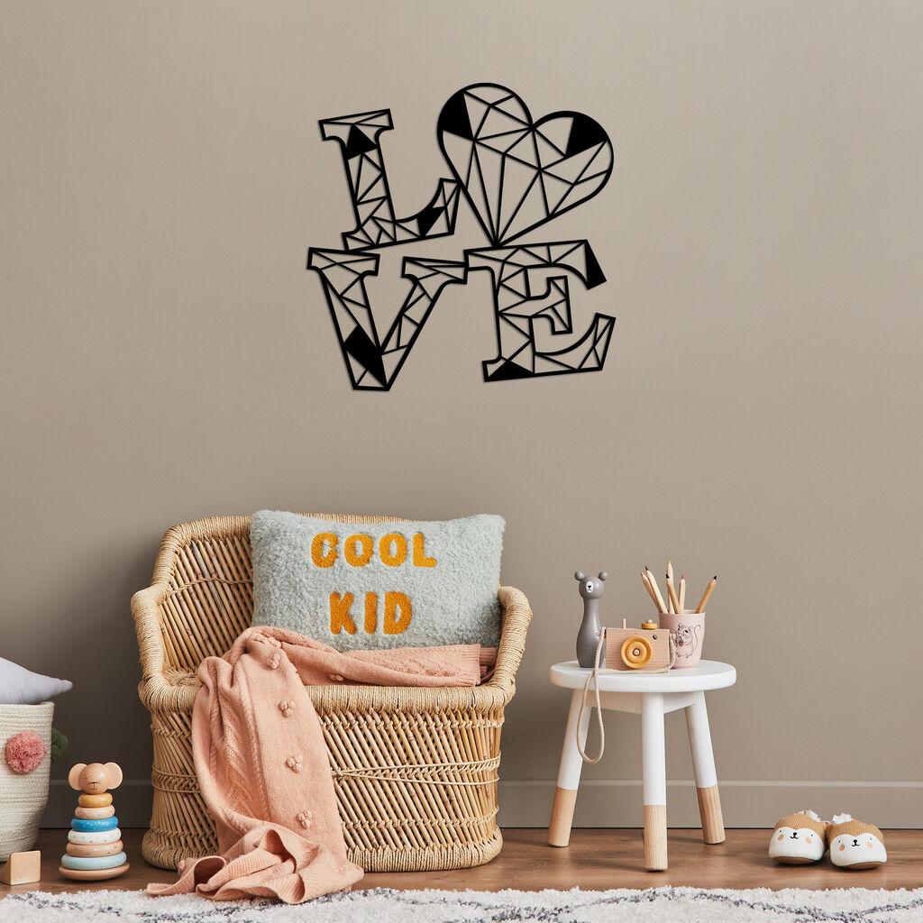 Wallity Zidna dekoracija Love, 68 x 68 cm,  Crna