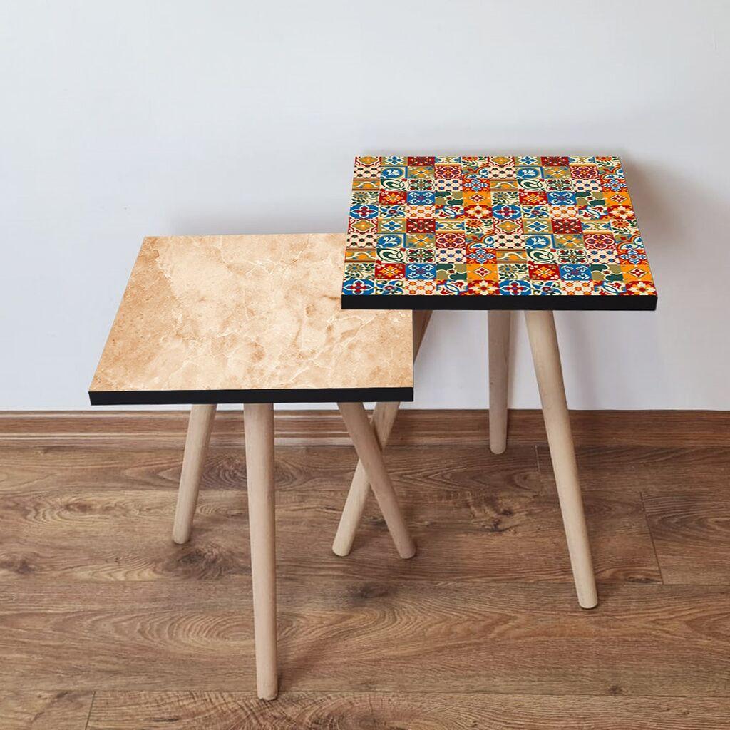 Hanah Home set stolića za kafu 2Shp245, 2 dijela, šareni