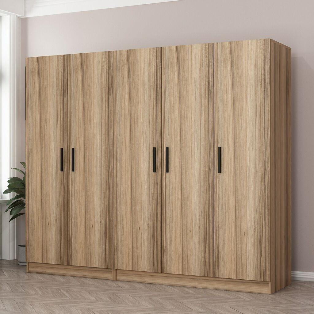 Hanah Home Ormar Kale-7629, 225x210x52 cm, Smeđe-siva