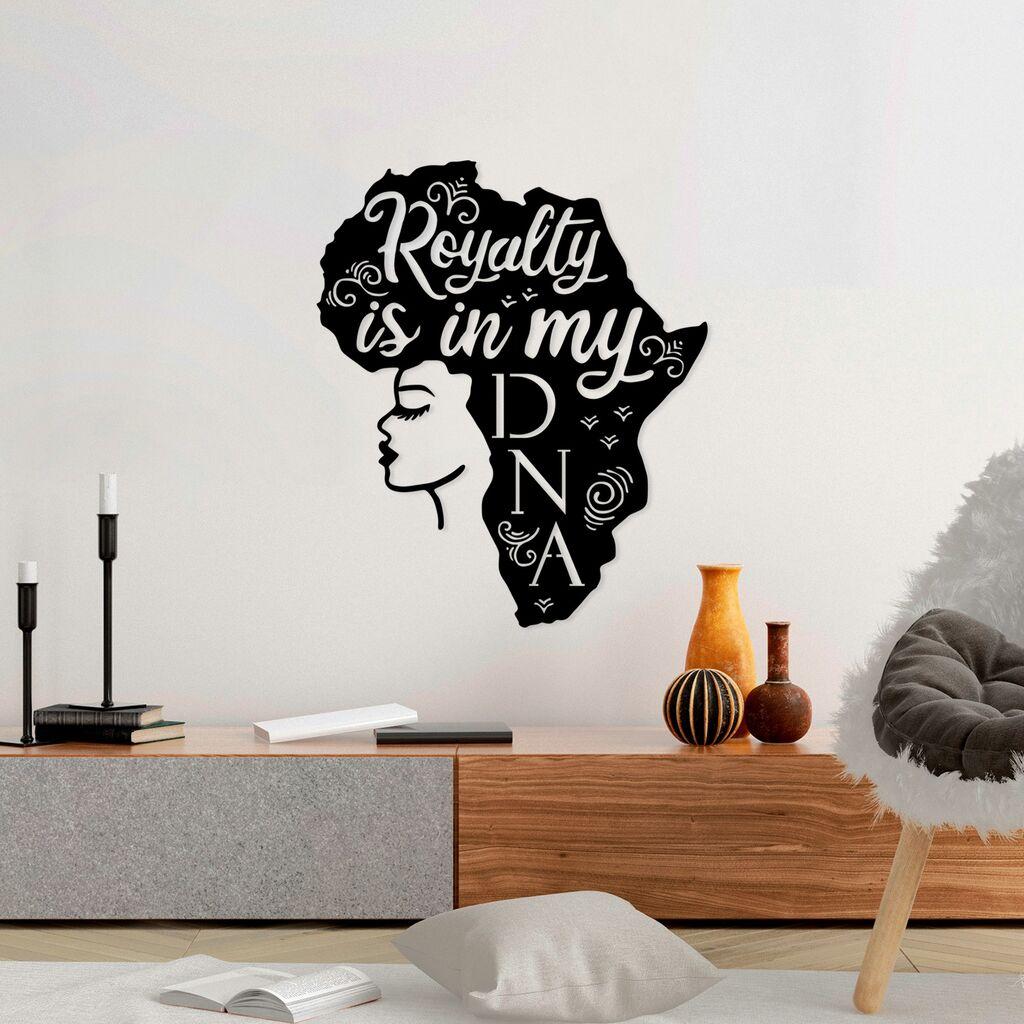 Wallity Zidna dekoracija Royalty Is In My Dna, 58 x 70 cm,  Crna