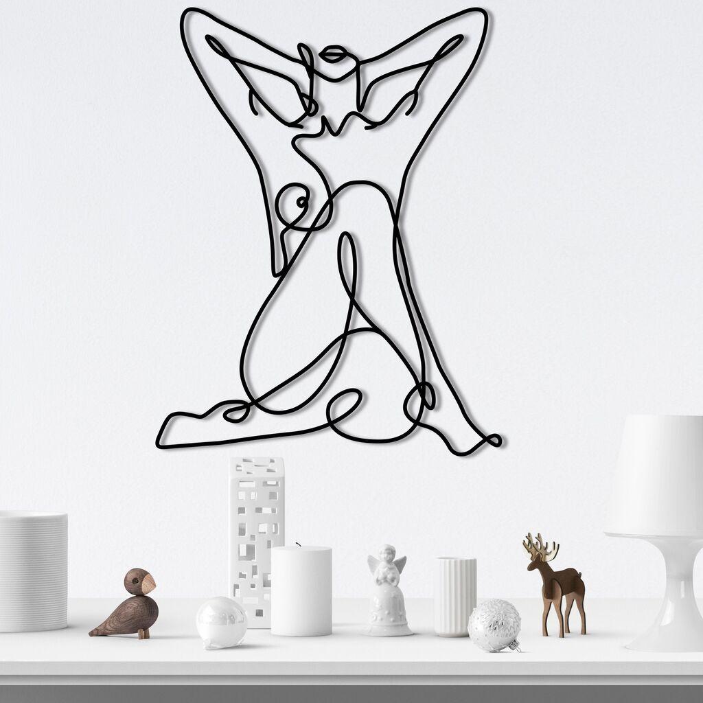 Wallity Zidna dekoracija Geometric Nude Woman, 38x50 cm, 1.2mm, Crna