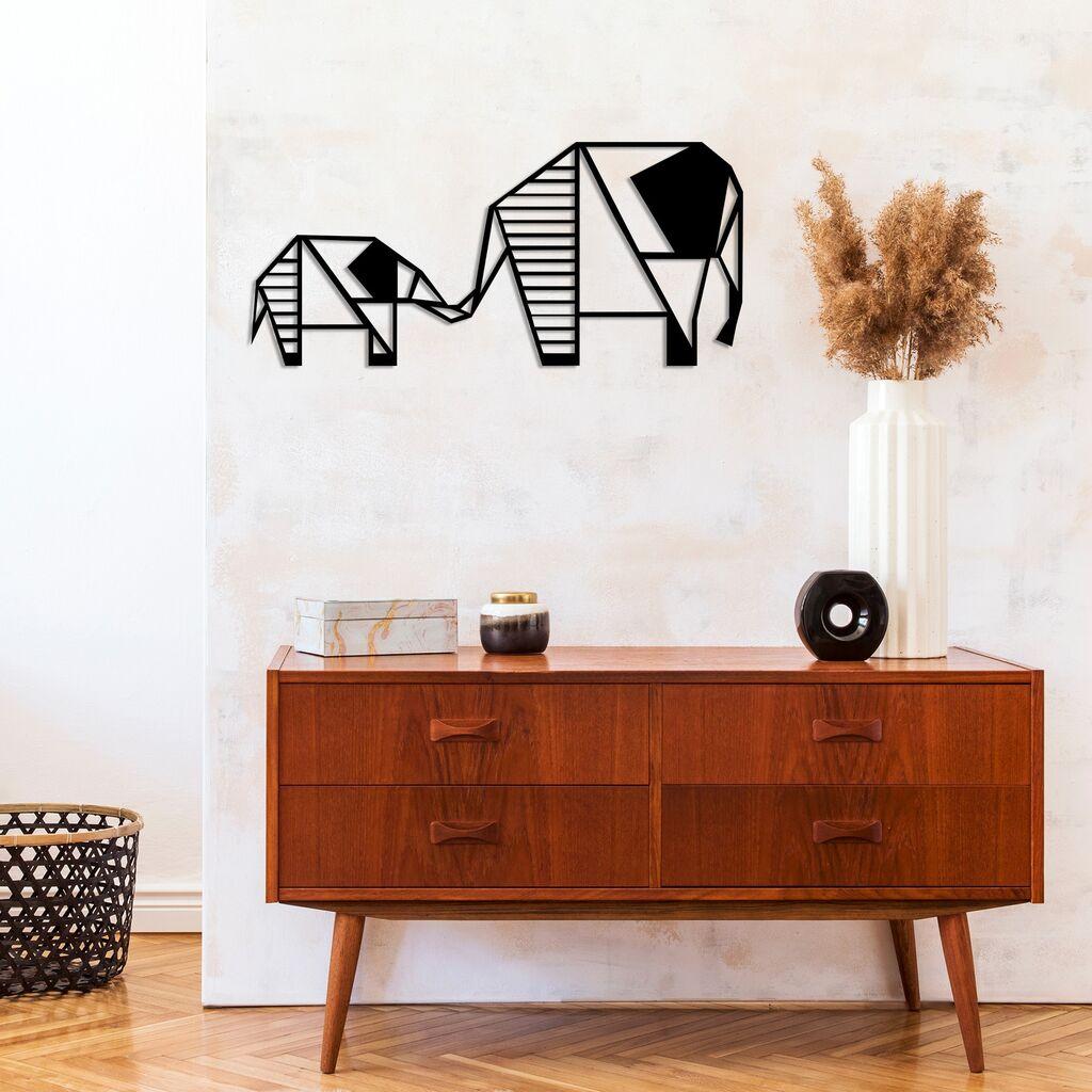 Wallity Zidna dekoracija Elephant 3, 55x25 cm, 1.5 mm, Crna