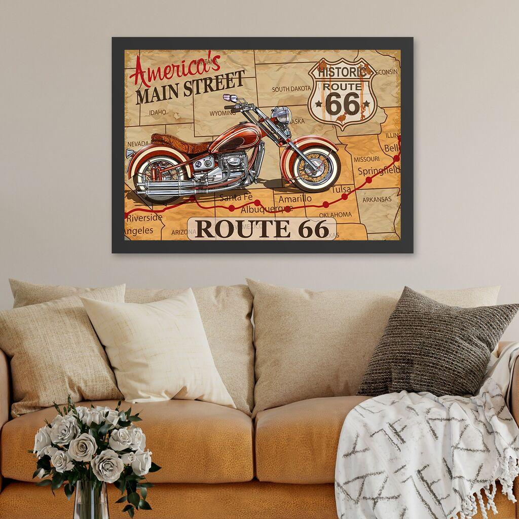 Wallity Uramljena slika Route 66, 35x45 cm