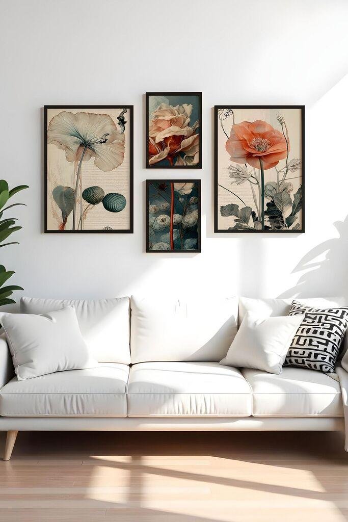 Wallity Dekorativna slika Huhu454-S, 50x70cm, 4 dela