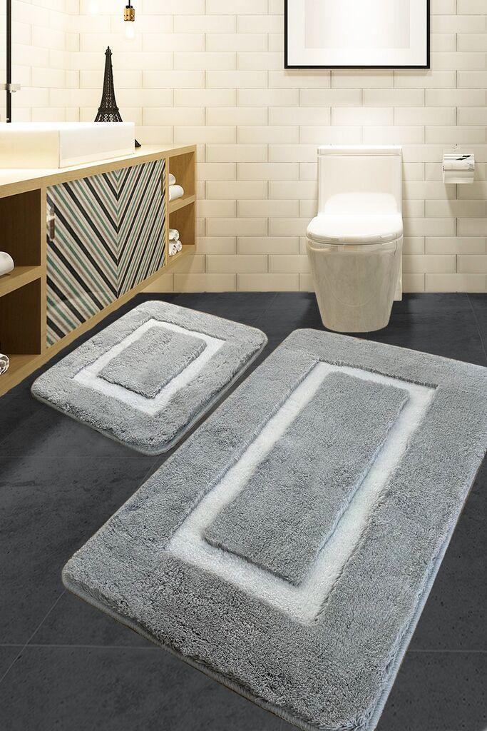 L'essentiel Maison Set od 2 kupaonska tepiha siva