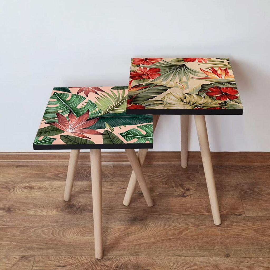 Hanah Home set stolića za kafu 2Shp238, 2 dijela, šareni