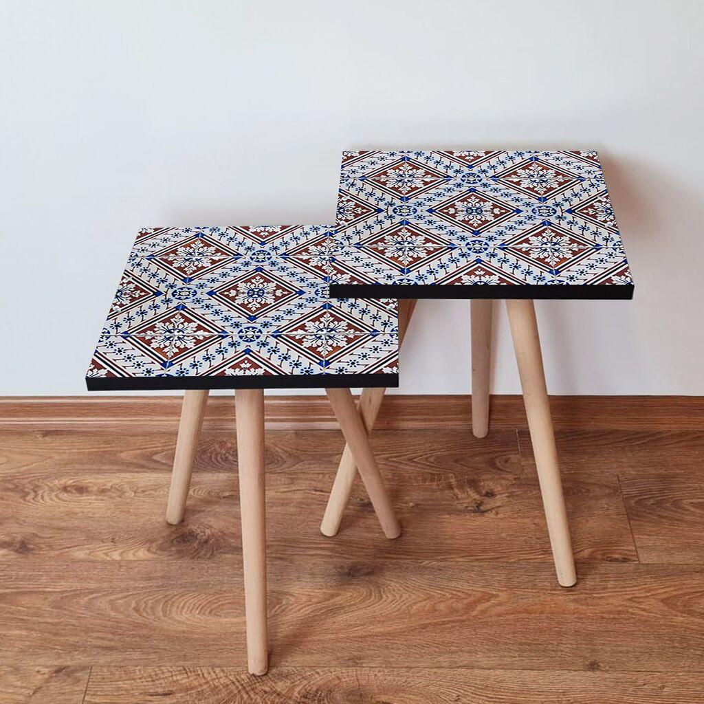 Hanah Home set stolića za kafu 2Shp437, 2 dijela, šareni