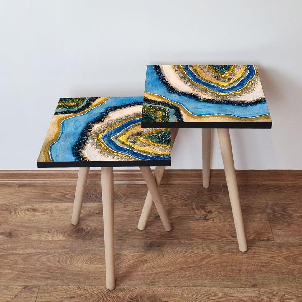 Hanah Home set stolića za kafu 2Shp47, 2 dijela, šareni